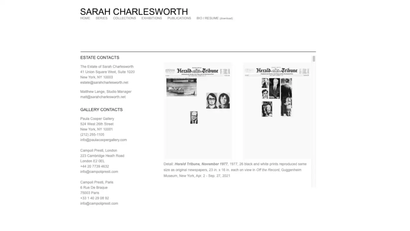 Sarah Charlesworth screenshot